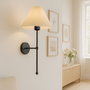 Opviq Lámpara de Pared de Cuerpo Metálico Crema y Negro